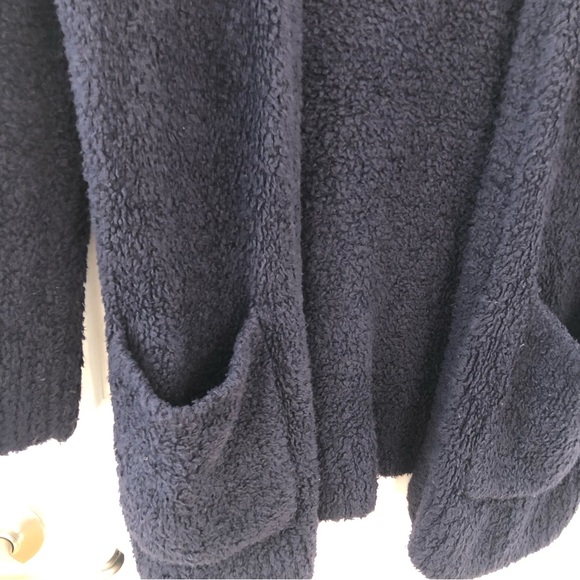 Madewell Teddy Navy Blue Fuzzy Open Front Cardigan XS Relaxed Roomy Oversized - Picture 9 of 14
